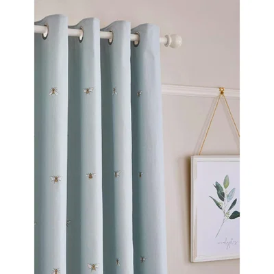 John Lewis Sophie Allport Bee Pair Blackout Lined Eyelet Curtains