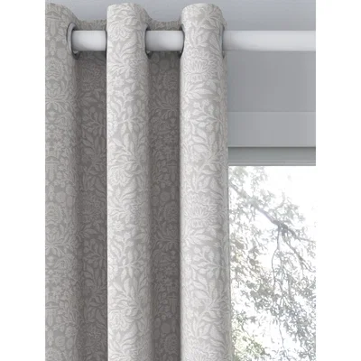 John Lewis John Lewis & Partners Hidcote Weave Pair Lined Eyelet Curtains, Grey