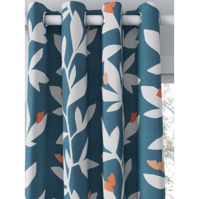 John Lewis John Lewis & Partners Lula Pair Lined Eyelet Curtains, Fjord