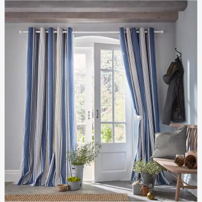 John Lewis Laura Ashley Tiverton Pair Lined Eyelet Curtains, Denim