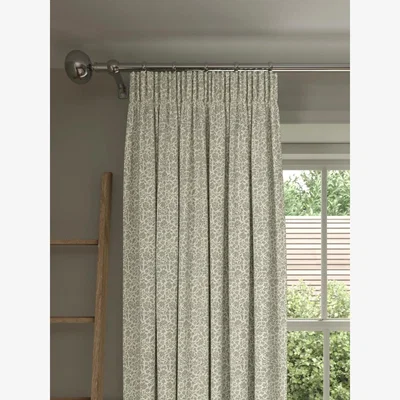 John Lewis John Lewis Amara Green Pair Blackout Lined Eyelet Curtains, Sage