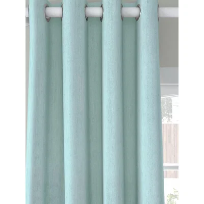 John Lewis John Lewis & Partners Faux Silk Slub Pair Blackout Lined Eyelet Curtains