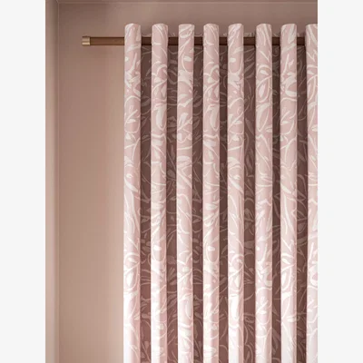 John Lewis John Lewis Painted Leaves Pair Blackout Lined Eyelet Curtains