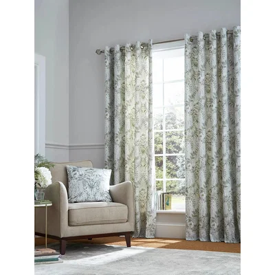 John Lewis Laura Ashley Parterre Pair Lined Eyelet Curtains