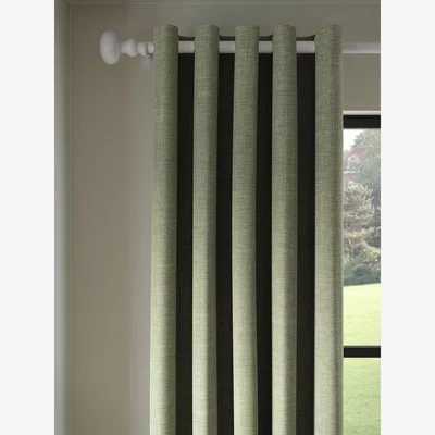 John Lewis John Lewis Textured Weave Recycled Polyester Pair Blackout Lined Eyelet Curtains