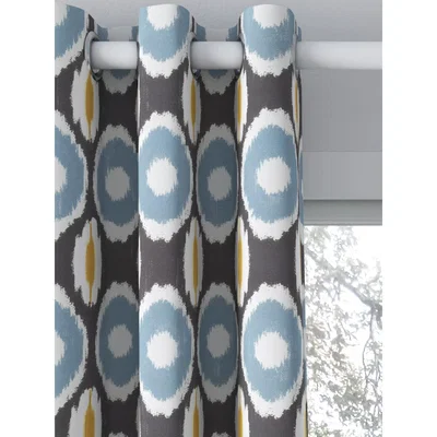 John Lewis John Lewis & Partners Oval Ikat Pair Lined Eyelet Curtains