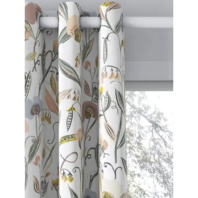 John Lewis John Lewis & Partners Pea Blossom Pair Blackout Lined Eyelet Curtains, Multi
