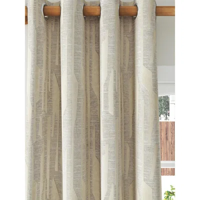 John Lewis Harlequin Zendo Pair Lined Eyelet Curtains, Silver