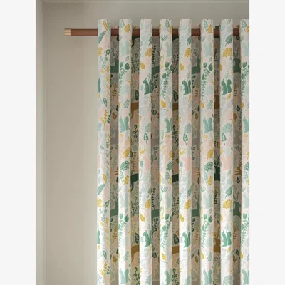 John Lewis Scion Kelda Pair Lined Eyelet Curtains, Sage/Dandelion