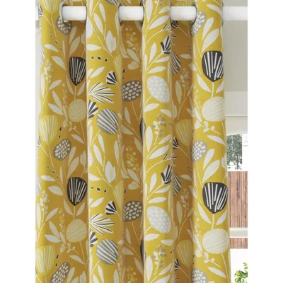 John Lewis John Lewis & Partners Beata Print Pair Blackout Coated Eyelet Curtains