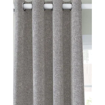 John Lewis John Lewis & Partners Boucle Pair Blackout Lined Eyelet Curtains