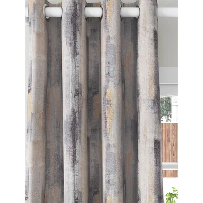John Lewis Harlequin Estrato Pair Lined Eyelet Curtains, Multi