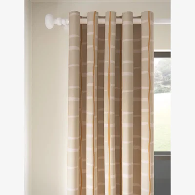 John Lewis John Lewis Lea Pair Lined Eyelet Curtains, Putty