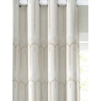 John Lewis John Lewis & Partners Rialto Pair Lined Eyelet Curtains, Champagne