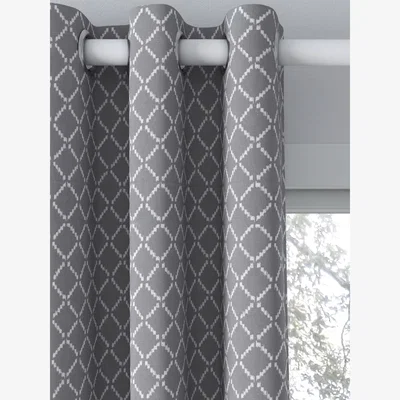 John Lewis John Lewis ANYDAY Diamond Ikat Pair Lined Eyelet Curtains, Storm