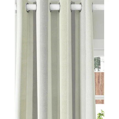 John Lewis John Lewis & Partners Penzance Stripe Pair Lined Eyelet Curtains