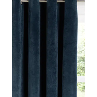 John Lewis John Lewis & Partners Velvet Pair Lined Eyelet Curtains