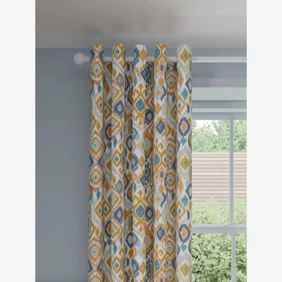 John Lewis John Lewis Maya Ikat Pair Lined Eyelet Curtains