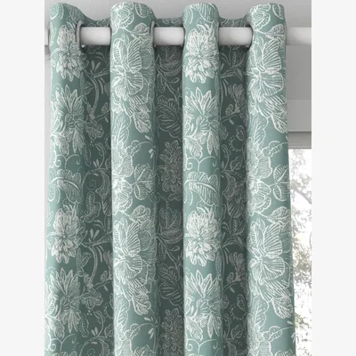 John Lewis John Lewis Emmeline Pair Lined Eyelet Curtains, Heritage Blue