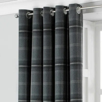 La Redoute Aviemore Tartan Faux Wool Eyelet Curtains