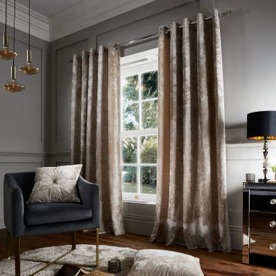 La Redoute Crushed Velvet Eyelet Curtain - Natural
