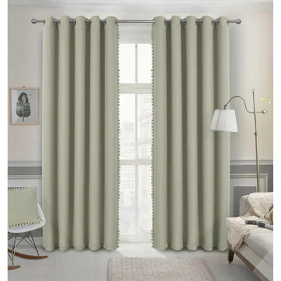 La Redoute Pom Pom Light Filtering Eyelet Curtains