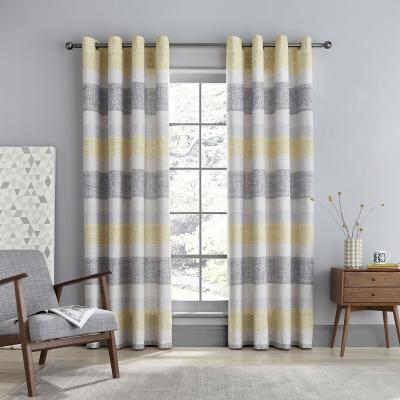 La Redoute Tallin Stripe Eyelet Curtains - Ochre