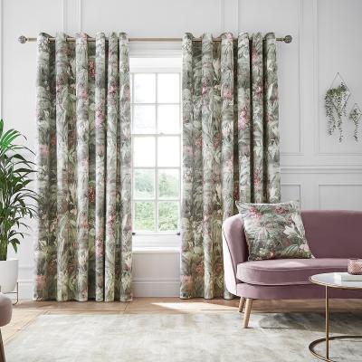 La Redoute Floral Velour Digital Print Weighted Curtains