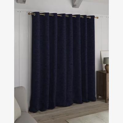Marks & Spencer M&S Chenille Eyelet Curtains - EW90 - Navy, Navy,Light Grey