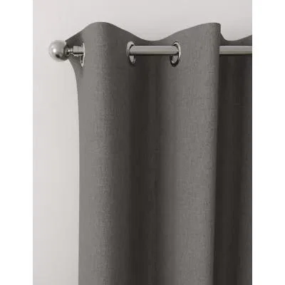 Marks & Spencer M&S Brushed Eyelet Blackout Curtains - EW90 - Charcoal Mix, Charcoal Mix,Light Grey,Teal,Duck Egg,Natural,Ochre,Blush,Navy,Champagne