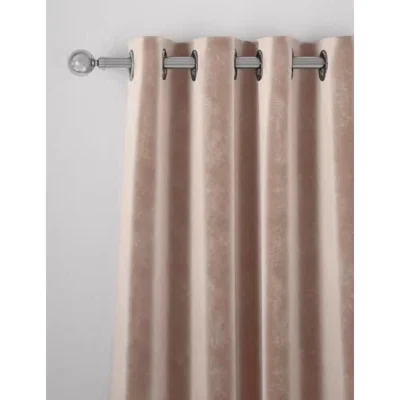 Marks & Spencer M&S Velvet Eyelet Curtains - EW72 - Latte, Latte,Pink,Charcoal,Navy,Grey