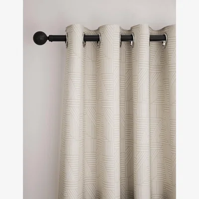 Marks & Spencer M&S Jacquard Striped Eyelet Curtains - WDR90 - Neutral, Neutral,Navy