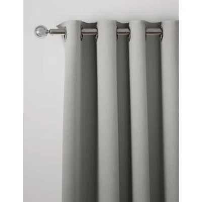 Marks & Spencer M&S Pure Cotton Eyelet Curtains - EL90 - Light Grey, Light Grey,Navy