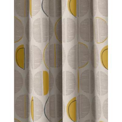 Marks & Spencer M&S Layla Circles Eyelet Curtains - STD54 - Ochre, Ochre,Grey