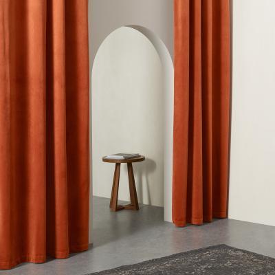 Made.com Julius Lined Velvet Eyelet Pair of Curtains, 168 x 228cm, Burnt Orange