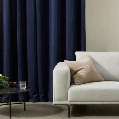 Made.com Selky Corduroy Eyelet Pair of Curtains, 140 x 260cm, Navy Blue