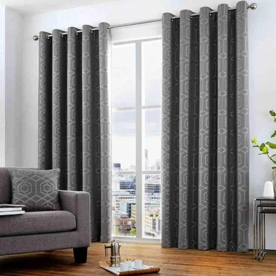 Downtown Curtina Camberwell Eyelet Graphite Curtains