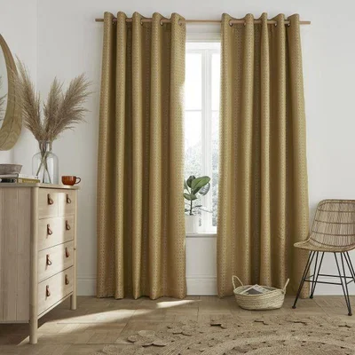 Downtown Ashley Wilde Flynn Ochre Blackout Curtains
