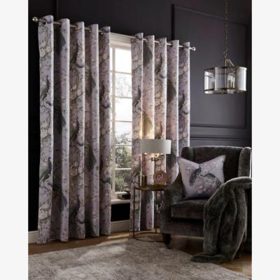 Downtown Laura Ashley Belvedere Eyelet Curtains - Pale Iris - 64x72, Cotton, Floral