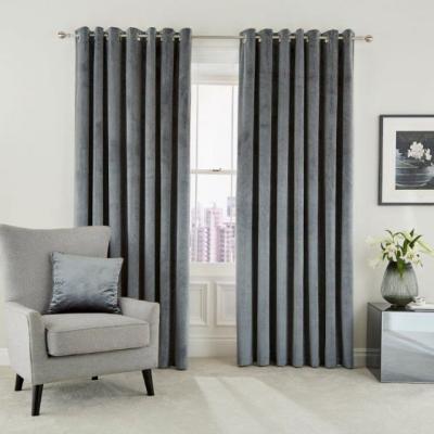 Downtown Helena Springfield Escala Steel Velvet Curtains