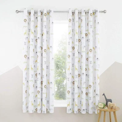 Downtown Catherine Lansfield Roarsome Animals Curtains 66X72