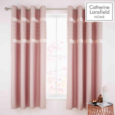 Downtown Catherine Lansfield Sequin Cluster Curtains Blush