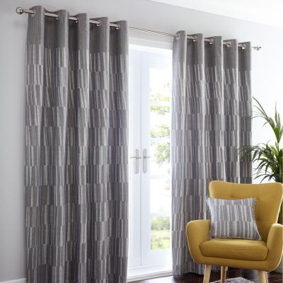 The Range Detroit Charcoal Eyelet Curtains - Grey / 183cm / 168cm