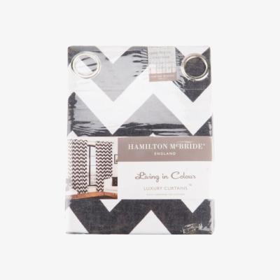 The Range Chevron Printed Curtains - Black / 137cm / 168cm