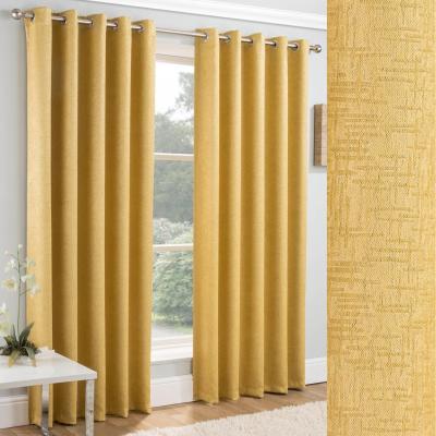 The Range Pair of Vogue Eyelet Thermal Dimout Curtains - Ochre / 229cm / 117cm