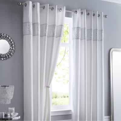 The Range Shimmer White Eyelet Curtains - White / 137cm / 168cm
