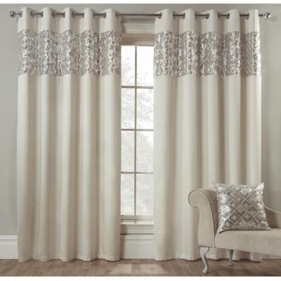The Range Hollywood Sequin Eyelet Curtains - Pearl / 229cm