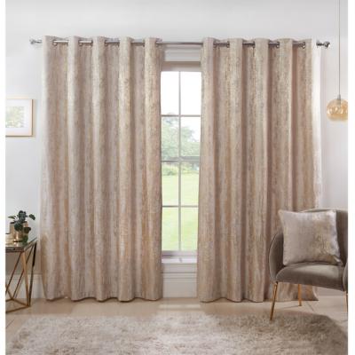 The Range Agadir Jacquard Eyelet Curtains - Champagne / 187cm / 168cm
