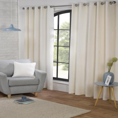 The Range Basketweave Eyelet Curtains  - Polar / 168cm