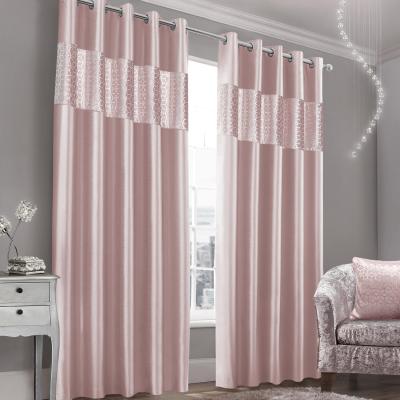 The Range Luxury Metallic Geometric Foil Pattern Curtain Pair - Blush / 2.18kg